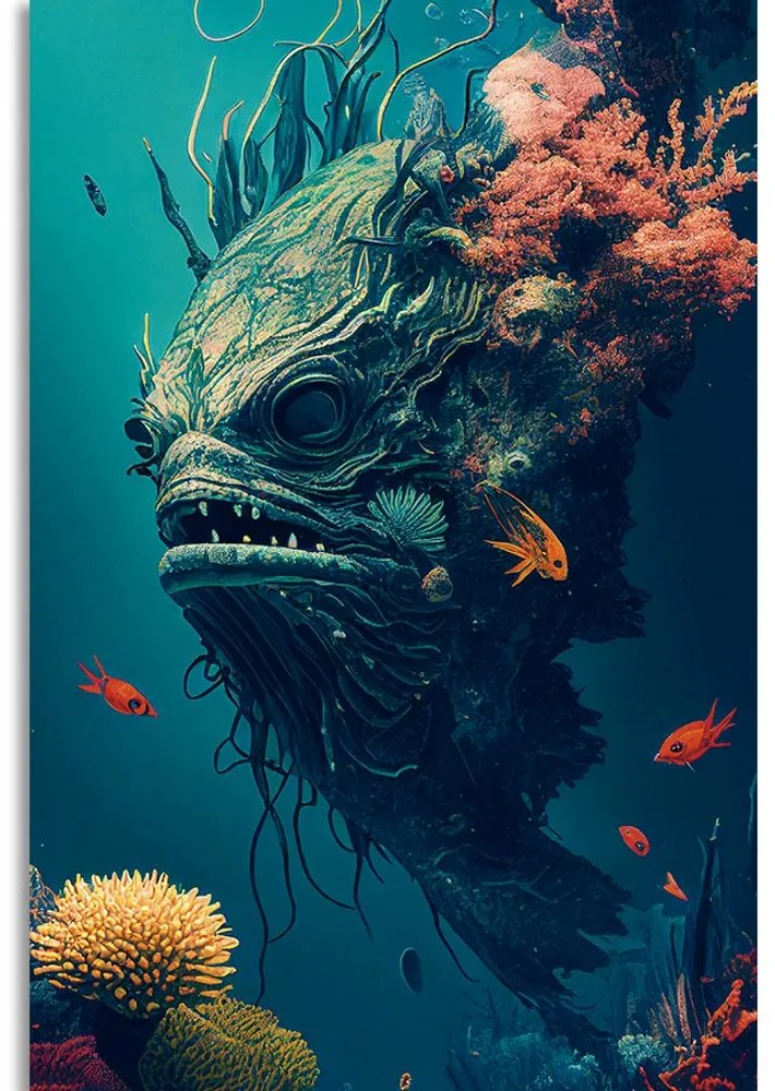 Quadro su tela – Mostro sottomarino surrealista