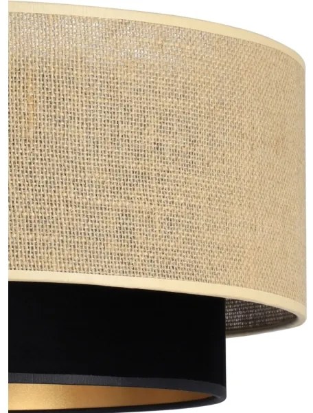 Lampadario sospeso con corda SARTA 1xE27/60W/230V Ø 45 cm nero/iuta