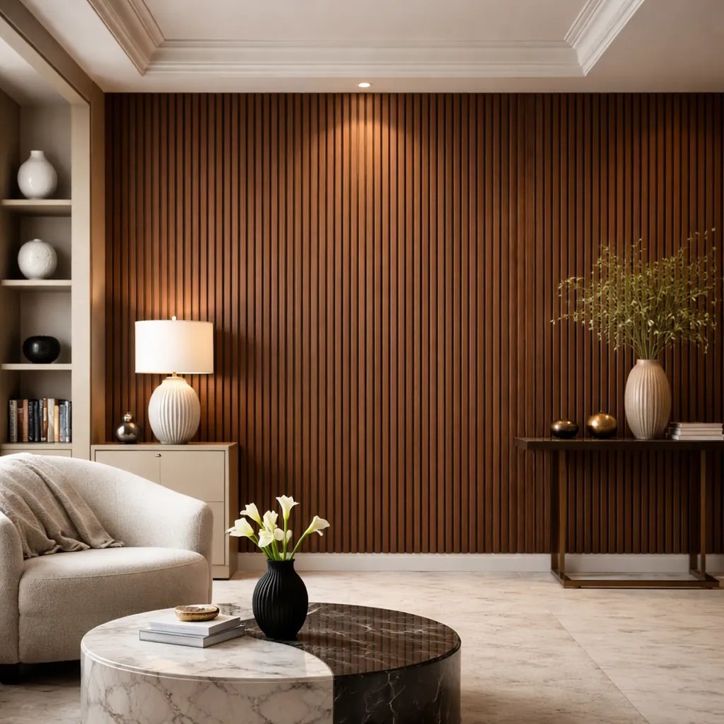 Set 10 Pannelli Decorativi 120x30 cm Rivestimento Murale Effetto Legno in PVC Noce Chiaro...
