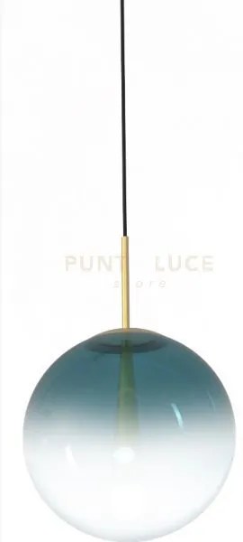 Eva-18 p lampadario a sospensione in vetro 1 luce petrolio d.18cm c...