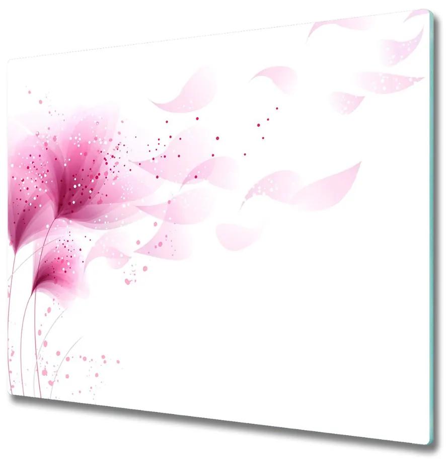 Tagliere in vetro Fiore rosa 60x52 cm