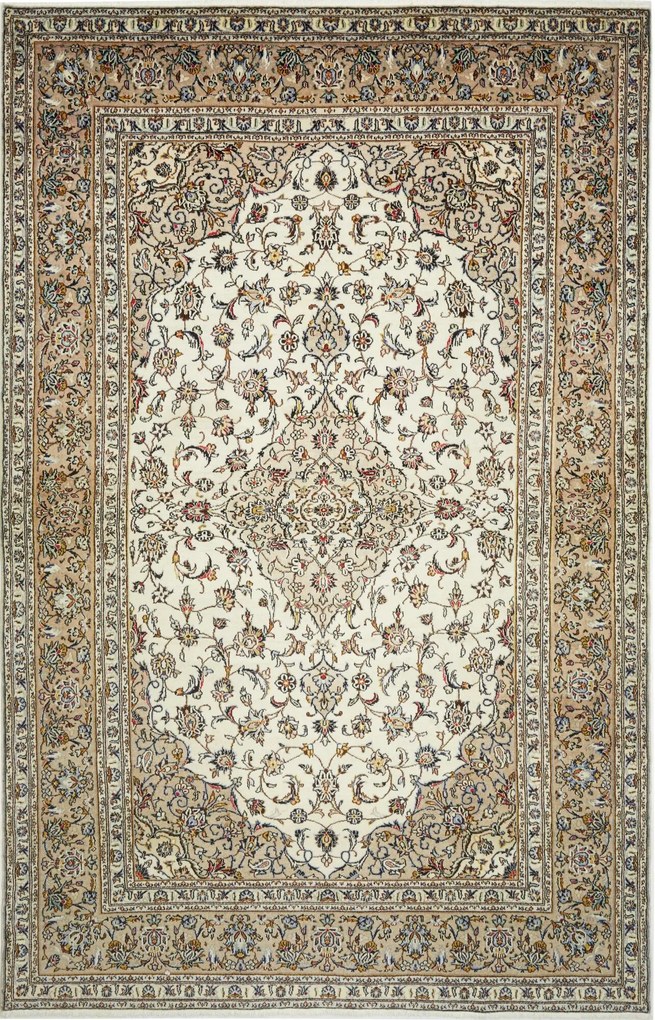 Kashan Tappeto persiano 200x310 Beige (Iran) Annodato A Mano