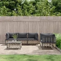 Set Divani da Giardino 6 pz con Cuscini Antracite in Polyrattancod mxl 101233