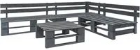 Set Salotto da Giardino 4 pz Pallet in Legno Grigio 276314