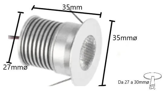 Kit 2 faretti Segnapasso 3W IP44 - LED OSRAM Colore  Bianco Caldo 2.700K