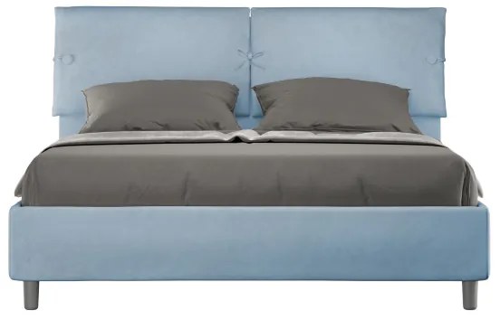 Letto matrimoniale e rete 160x200 in microfibra azzurro Sleeper