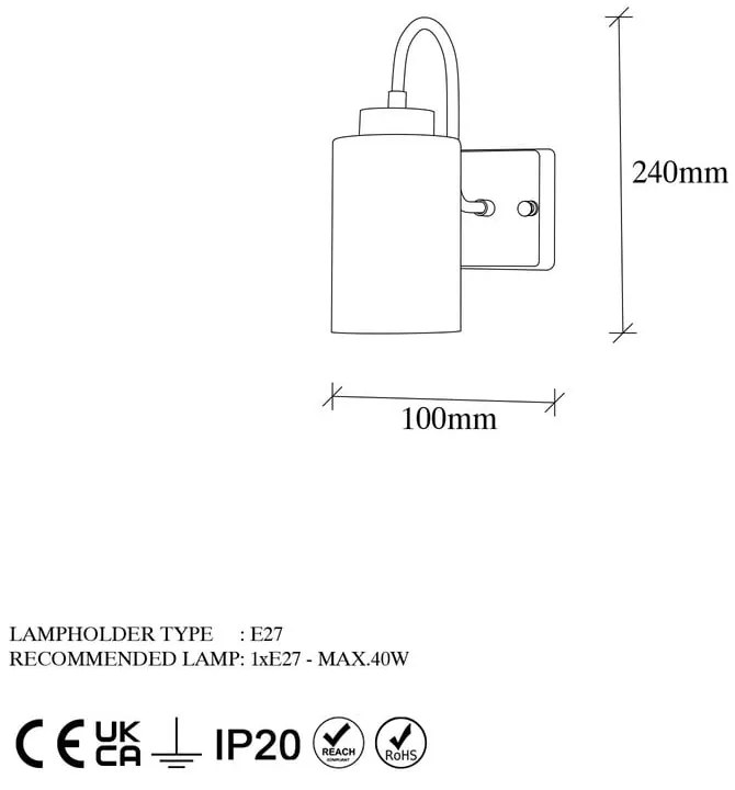 Lampada da parete bianca e nera ø 10 cm Duzsuz - Opviq lights