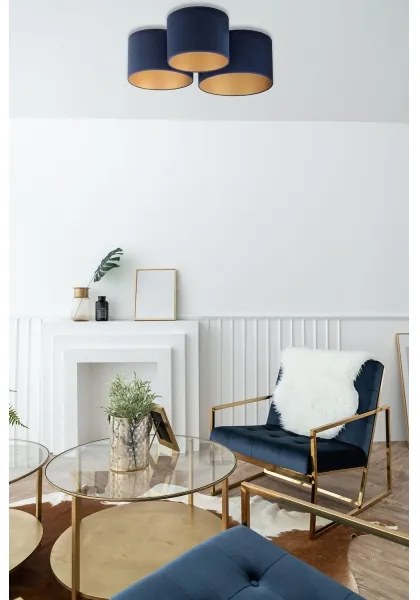 Duolla - Plafoniera ROLLER TRIO 3xE27/60W/230V blu