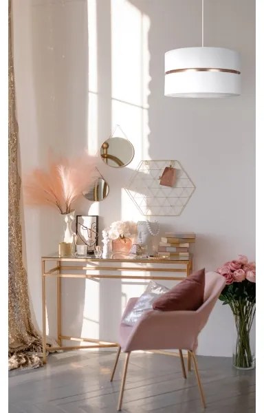 Duolla - Lampadario a sospensione con filo DUO 1xE27/15W/230V diametro 40 cm bianco/oro