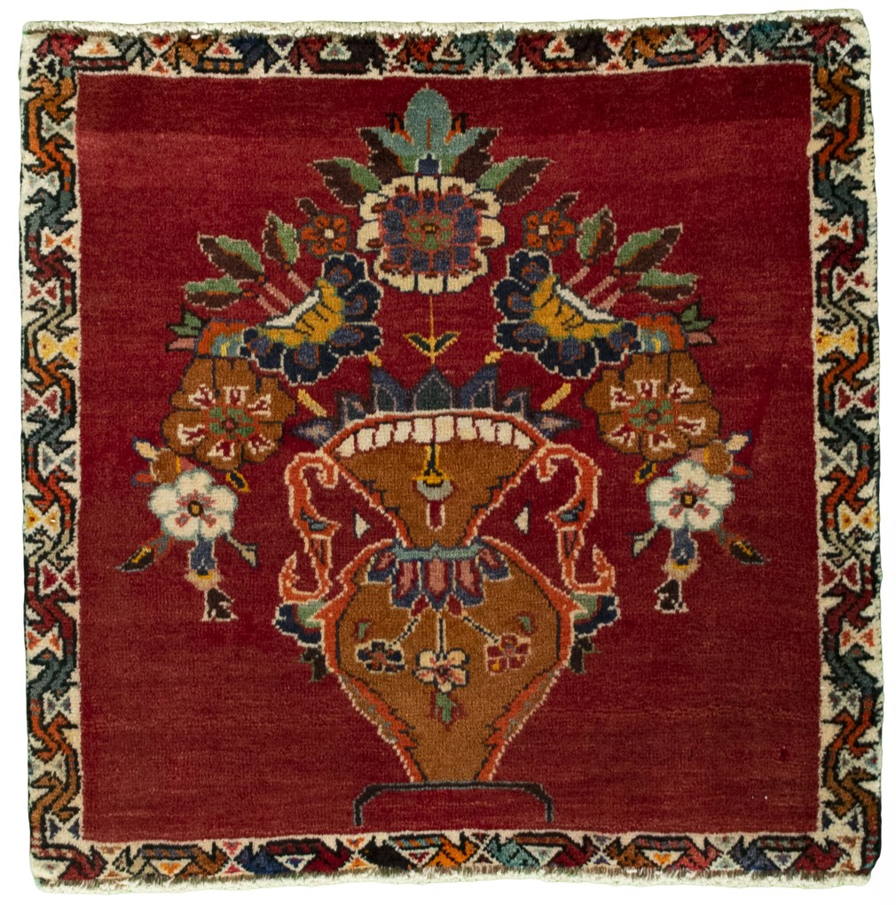 Gabbeh Tappeto 60x60 Rosso (Iran) Annodato A Mano