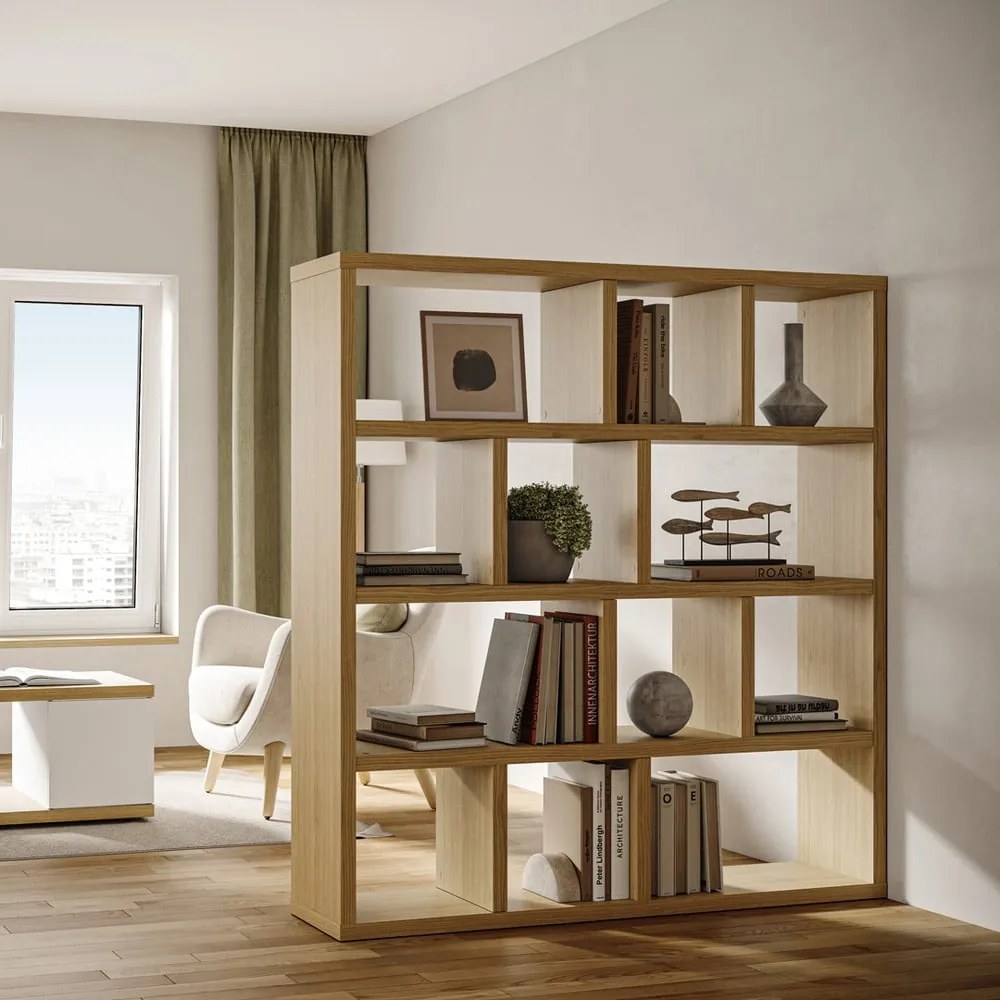 Libreria color legno effetto rovere 150x159 cm Berlin - TemaHome