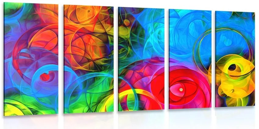 Quadri 5 pezzi – Astrazione piena di colori
