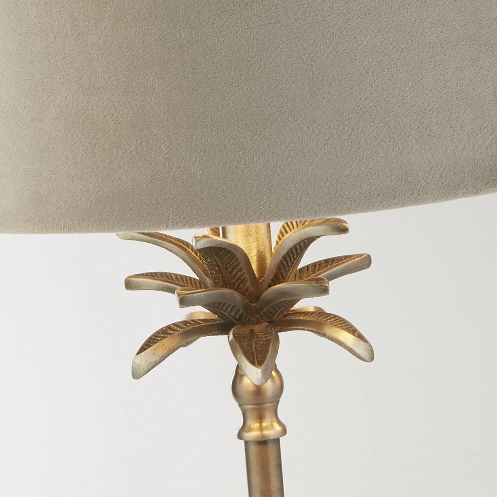 Lampada Scrivania Contemporanea Palma Metallo Nichel Velluto Talmpa 1 Luce E27