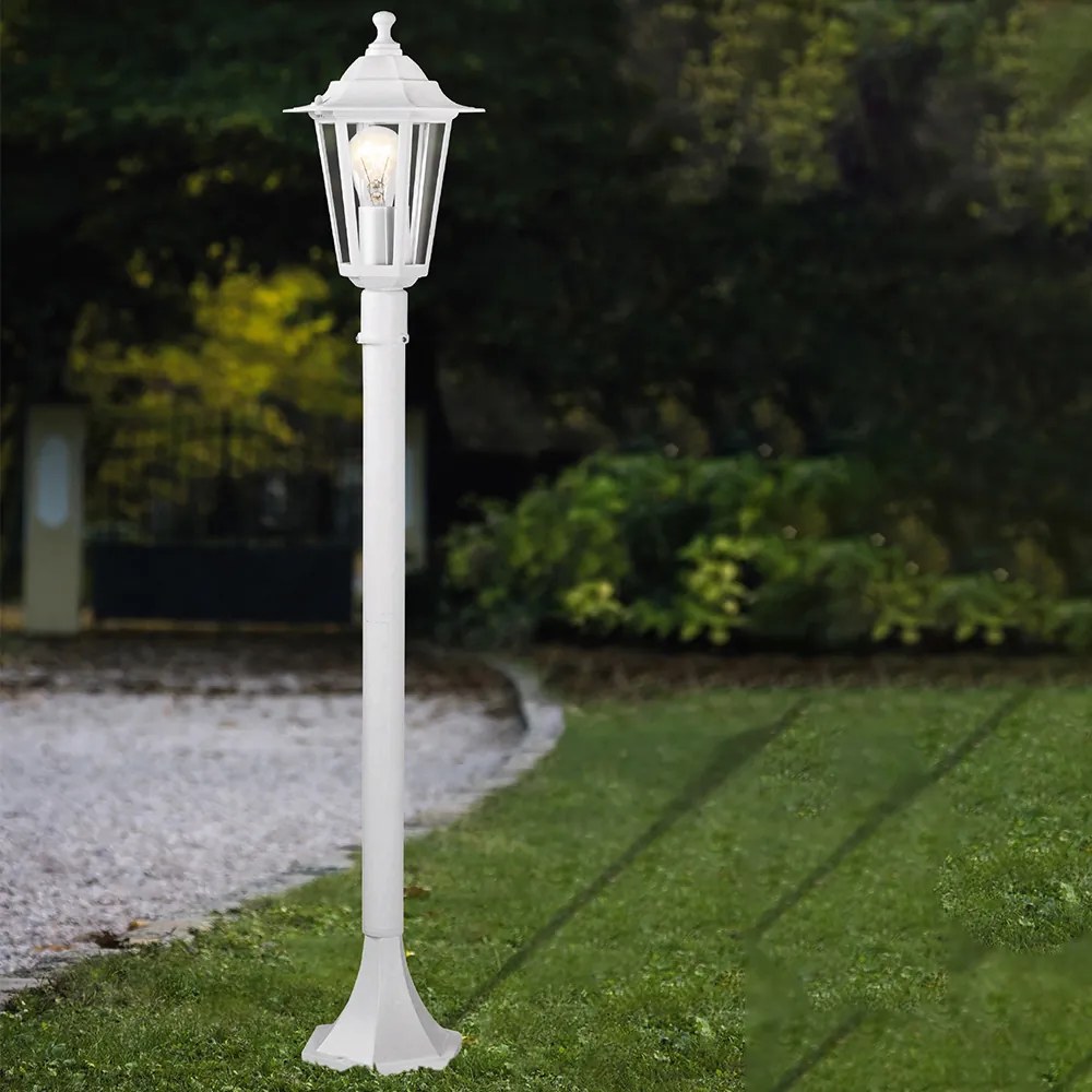 Lampada Contemporanea Da Esterno Laterna 5 1 Luce Alluminio Fuso Bianco