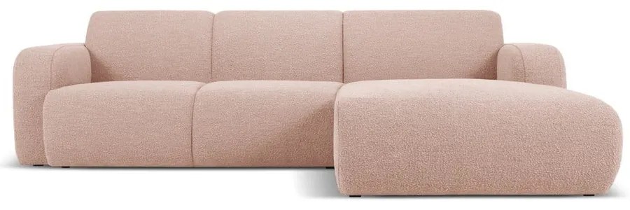 Divano angolare rosa in tessuto bouclé (angolo destro) Molino - Micadoni Home