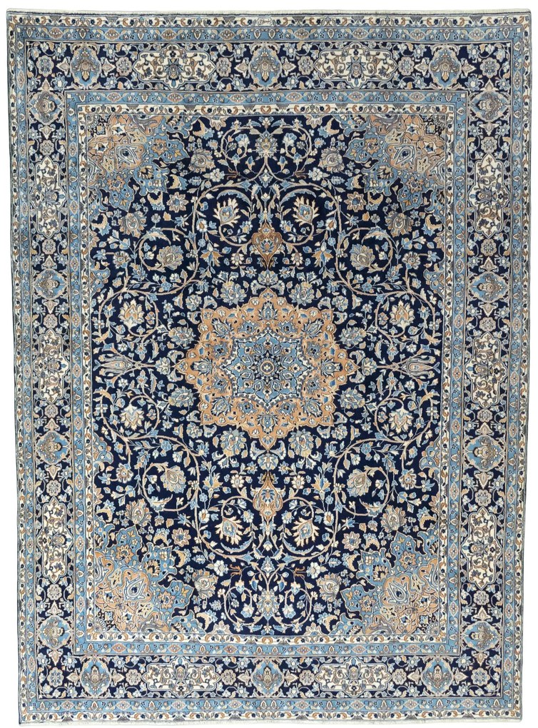Kerman Tappeto persiano 410x300 Blu (Iran) Annodato A Mano