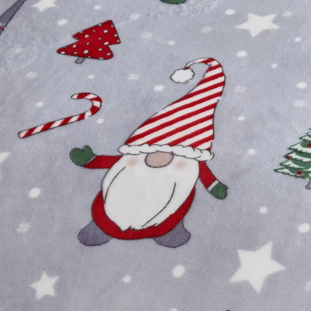 Set copripiumino e federa grigio in micropile per letto matrimoniale e per letto esteso 230x220 cm Festive Gnomes – Catherine Lansfield