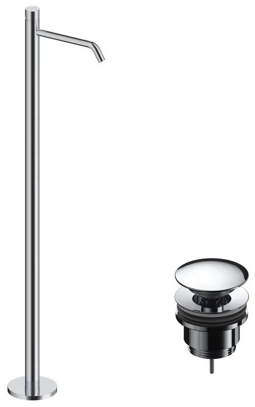 Rubinetto per lavabo getto laminare cristallino Loop K cromo spazzolato lucido SANYCCES