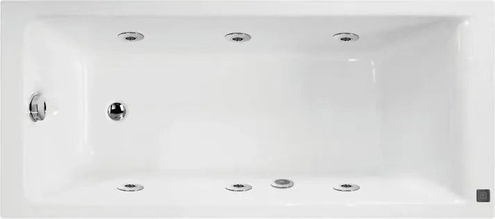 Vasca idromassaggio rettangolare Tactile Galaxy,bianco ,160, 70 cm, 6 bocchette,