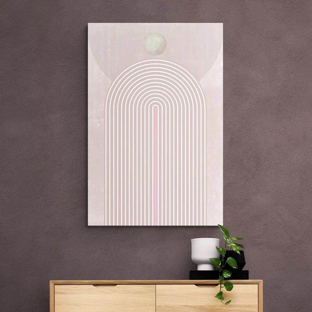 Stampa su tela – Arcobaleno rosa moderno Mid-Century