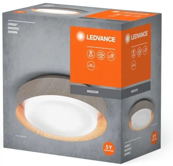 Ledvance - Plafoniera ORBIS MADRID 2xE27/10W/230V legno