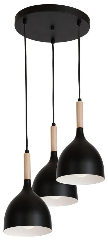 Lampadario a sospensione con filo NOAK WOOD 3xE27/60W230V