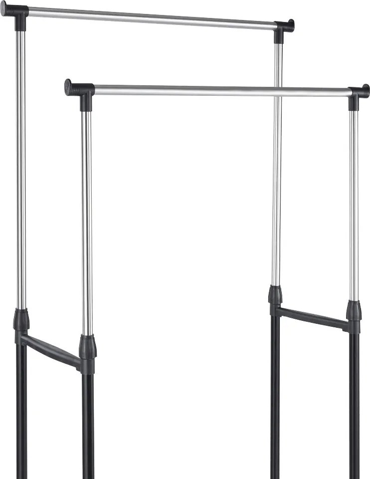 Stand Appendiabiti Doppio con Ruote Stender Regolabile in Altezza 80x40x160cm...