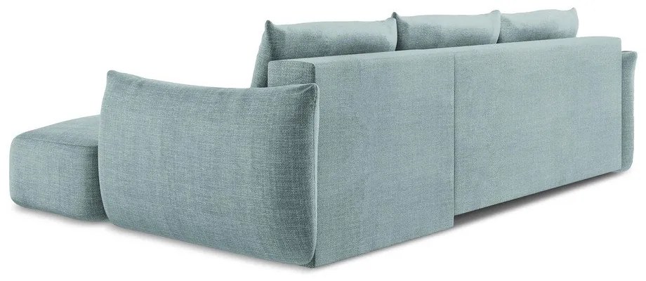 Divano angolare blu allungabile (con penisola a destra/con chaise lounge) Leila – Makamii