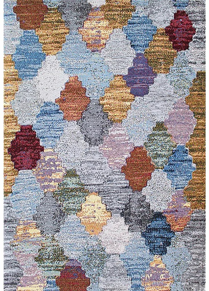 Tappeto Lux 635 – Tappeto Moderno Geometrico Multicolore, Antiscivolo, Lavabile in Lavatrice