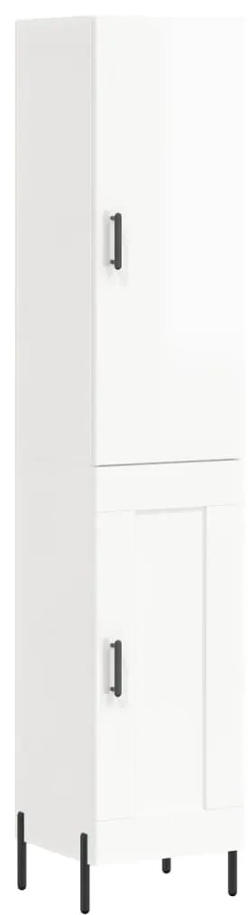 Credenza 34,5x34x180 cm in legno multistrato bianco lucido