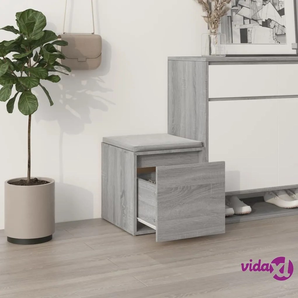 vidaXL Cassetto Contenitore Grigio Sonoma 40,5x40x40 cm in Multistrato