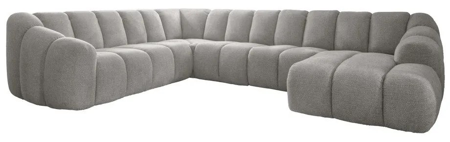 Divano angolare grigio chiaro (con penisola a sinistra/a U) Shell – Miuform