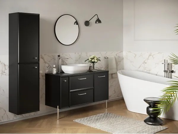 Cersanit S1022-007 - Pensile da bagno MILLE 20x45 cm nero opaco