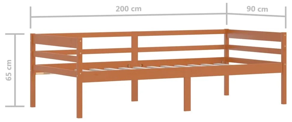 Giroletto Marrone Miele in Legno Massello di Pino 90x200 cm