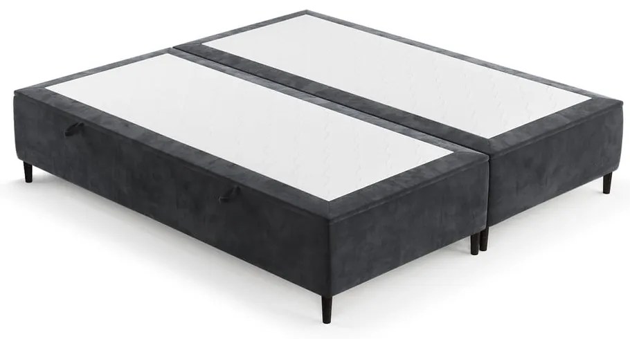 Letto matrimoniale imbottito antracite con contenitore 160x200 cm Tate - Maison de Rêve