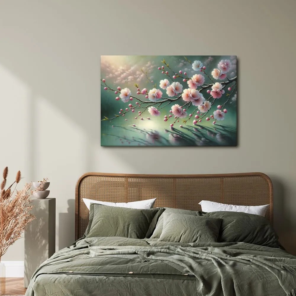 Quadro su tela – Fiori rosa nella luce del pomeriggio