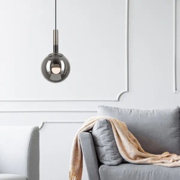 Lampadario a sospensione con filo ROLLO 1xE14/5W/230V cromo opaco/fumé