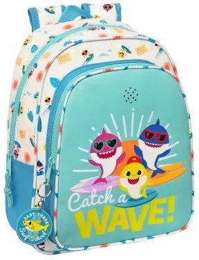 Zaino Scuola Baby Shark Surfing Azzurro Bianco 27 x 33 x 10 cm