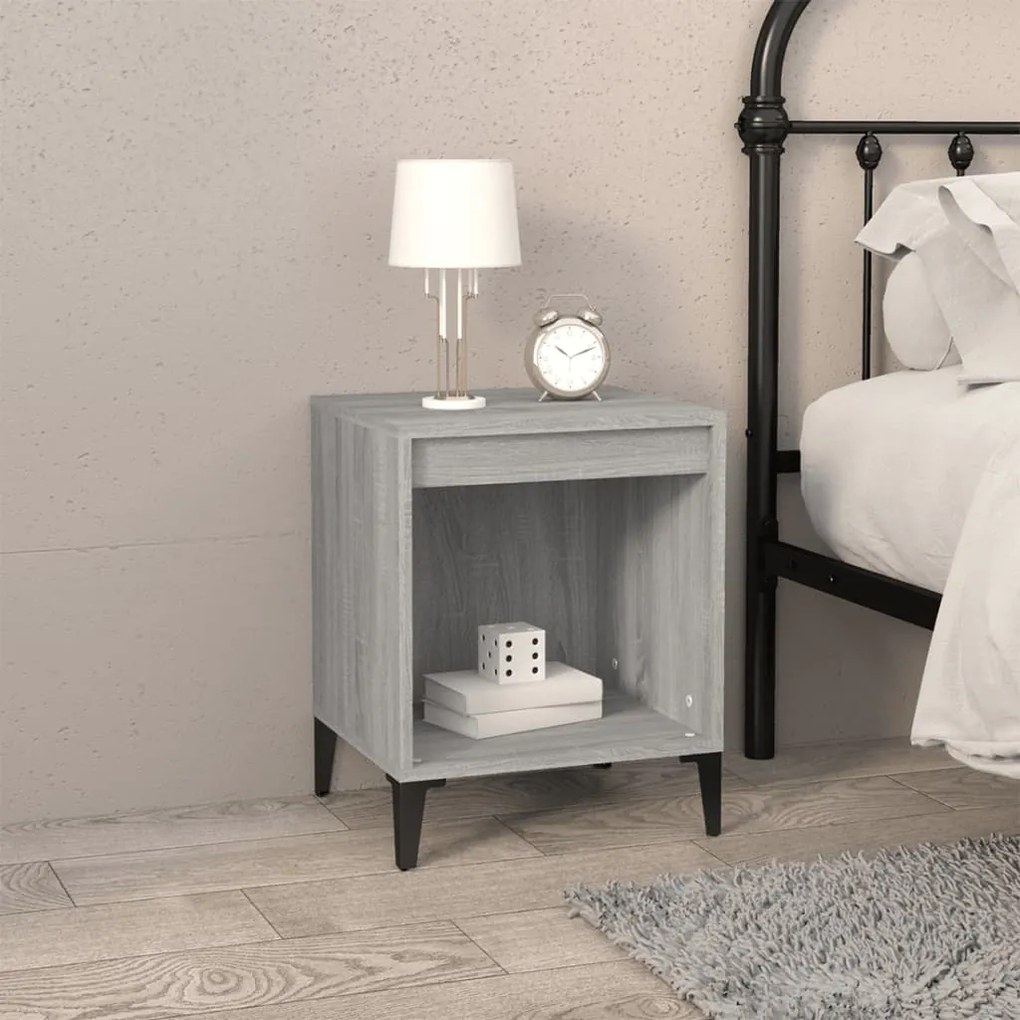 Comodino Grigio Sonoma 40x35x50 Cm /