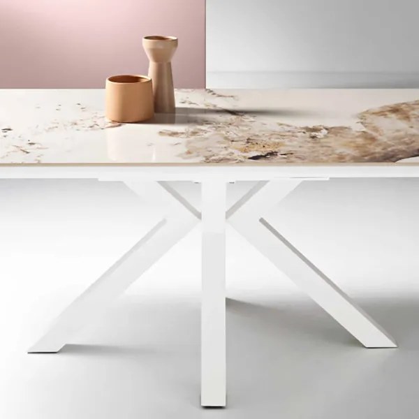 Tavolo allungabile a 240 cm in pietra effetto marmo Pandora SKY