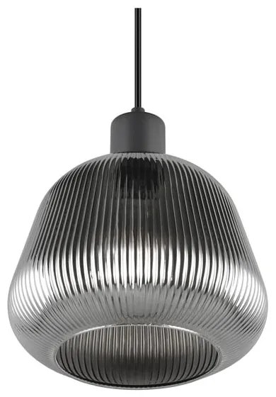 Lampadario nero con paralume in vetro ø 22 cm Tarifa - Trio
