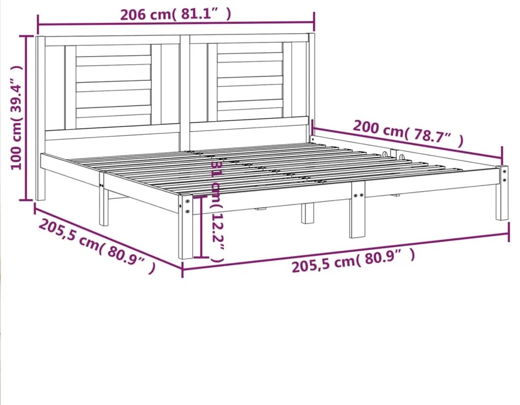 Giroletto in Legno Massello di Pino 200x200 cm