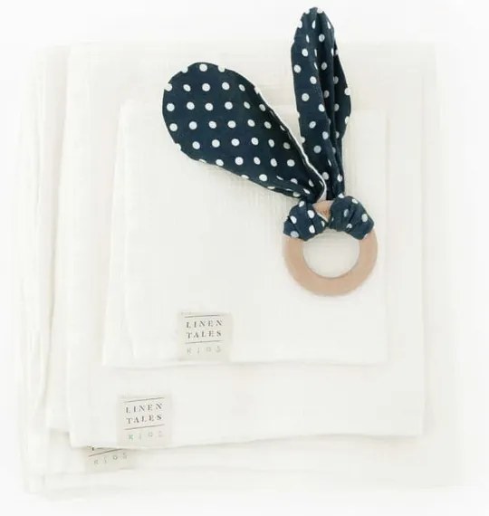 Asciugamano per bambini in lino bianco con cappuccio 70x70 cm White - Linen Tales