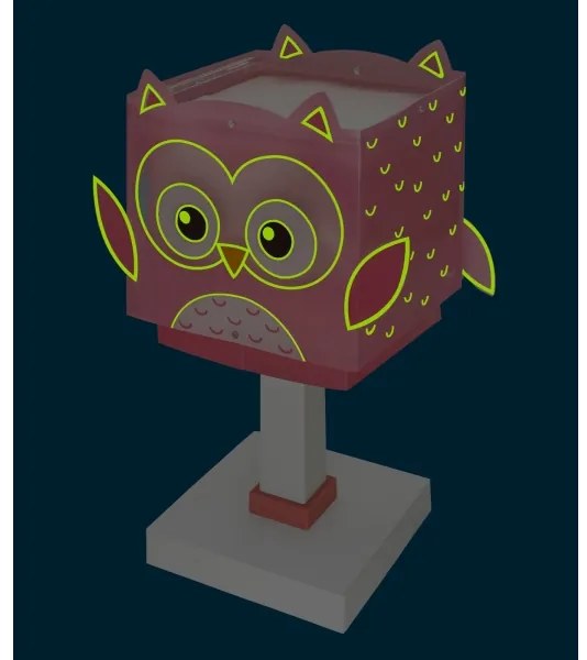 Dalber 64481N - Lampada da comodino LED per bambini LITTLE OWL 1xG4/4W/230V rosa