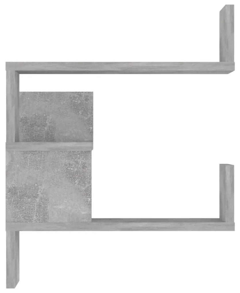 Scaffale Angolare a Muro Grigio Cemento 40x40x50 cm Multistrato