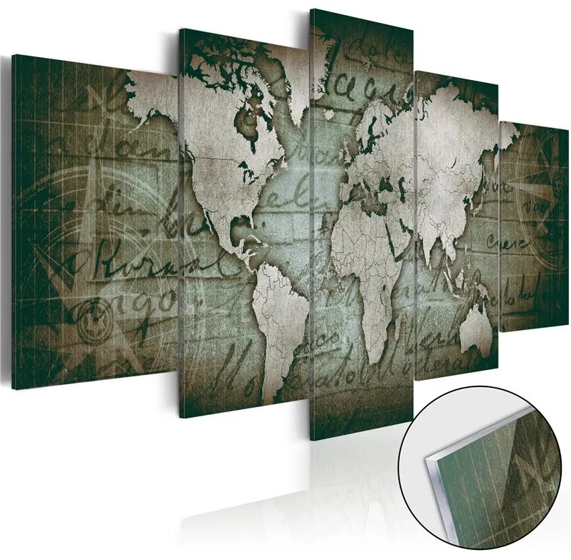 Quadri su vetro acrilico  Acrylic prints – Bronze map III  Colore colorful, Dimensioni e Misure 100x50