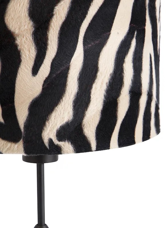 Lampada da tavolo con paralume nero a stampa zebrata 25 cm regolabile - Parte