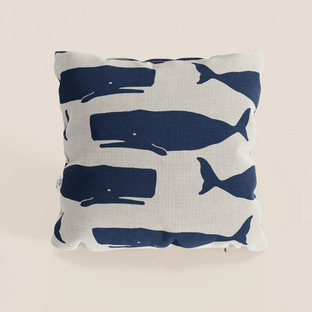 Nautilus collezione di cuscini in varie fantasie stile marino in tessuto impermeabile balena