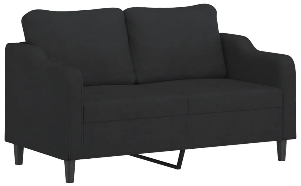 Set di divani 2 pz con cuscini nero in tessuto