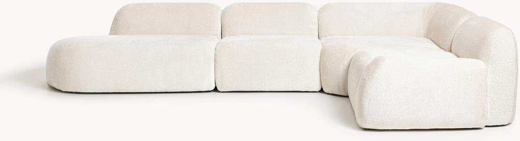 Divano angolare componibile XL in teddy-bouclé Wolke